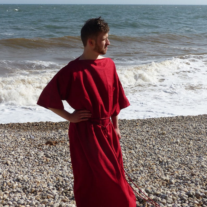 Coloured Linen Unisex Roman Tunic Historical Costume Ancient Rome