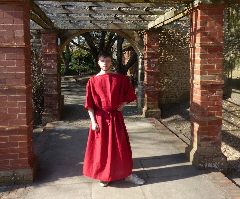 Coloured Linen Unisex Roman Tunic Historical Costume Ancient Rome