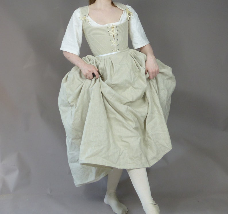 Linen 18th Century Petticoat Skirt Fantasy Historic Inspired Costume Undergarments