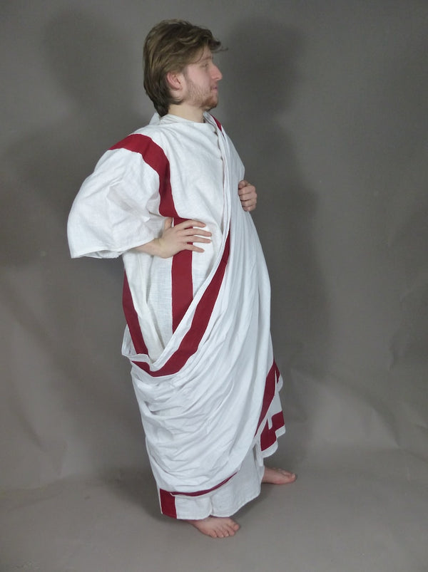 Men's Ancient Roman Senate White Linen Costume Toga For Re-enactment ...