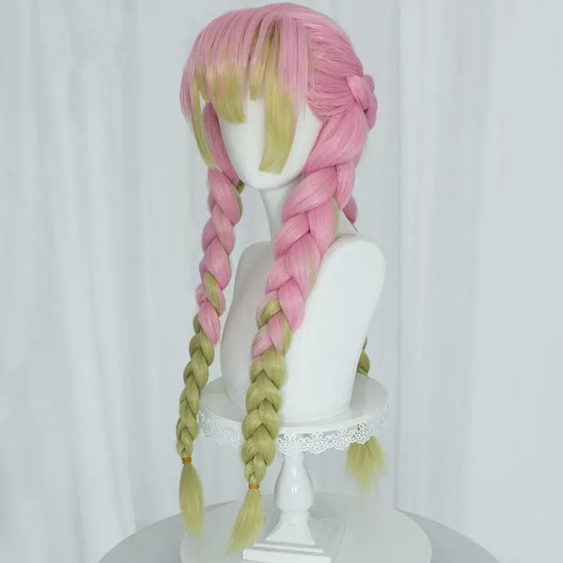 Anime Cosplay Wig, Pink Blue Cosplay Wig, Halloween Cosplay