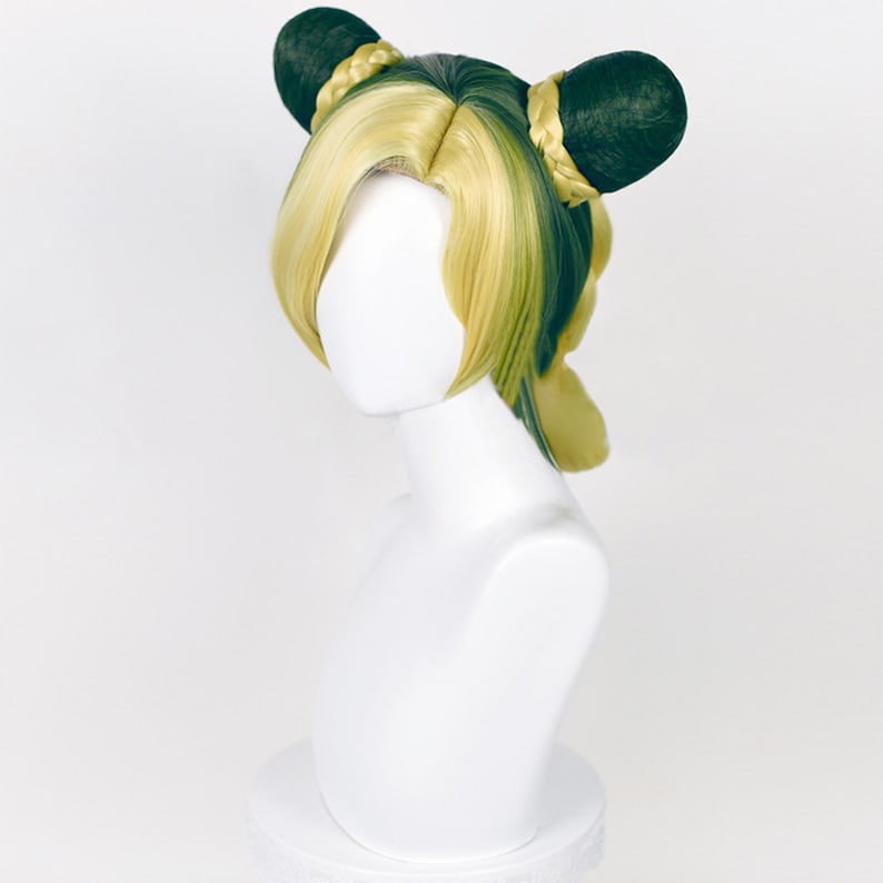 Kujo Jolyne&#39;s Cosplay Wig, Gold and Green Cosplay Wig, Cosplay
