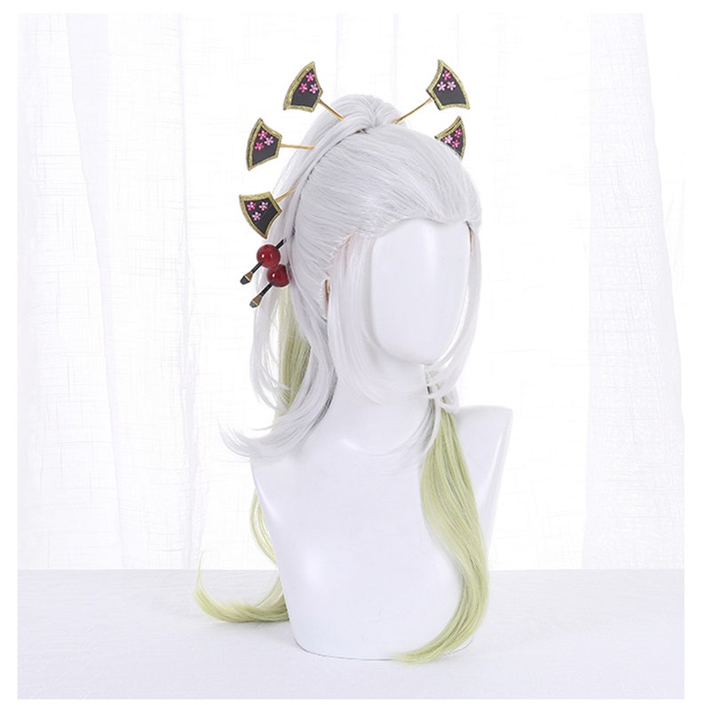 Da Ki Cosplay Wig, Green White Cosplay Hair, Halloween Cospay