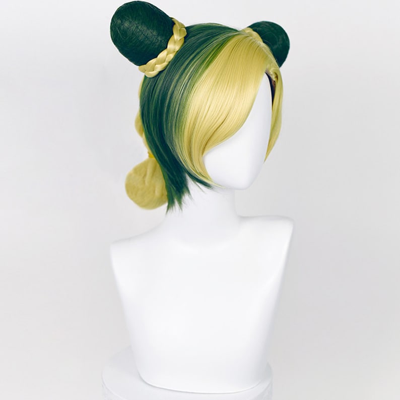 Kujo Jolyne&#39;s Cosplay Wig, Gold and Green Cosplay Wig, Cosplay