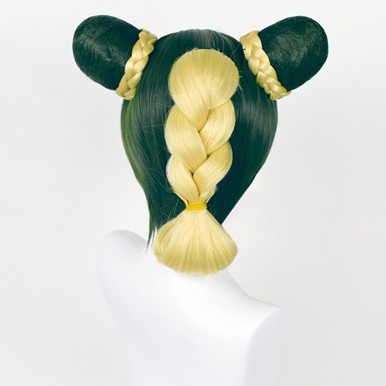 Kujo Jolyne&#39;s Cosplay Wig, Gold and Green Cosplay Wig, Cosplay