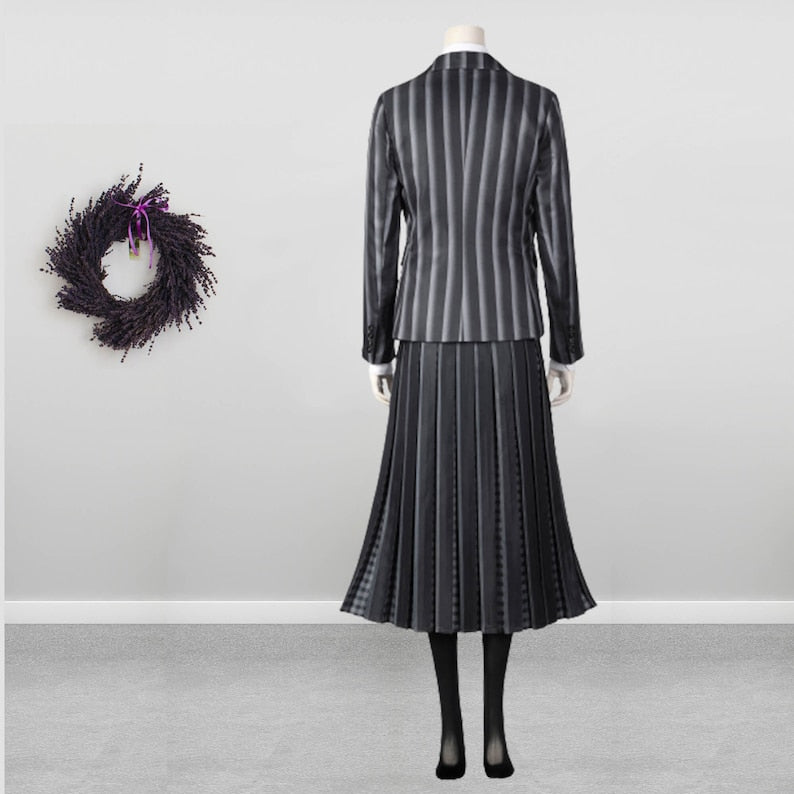 The Addams Family Wednesday Addams Costume Cosplay Nevermore School Uniform Suit Women&#39;s Outfit