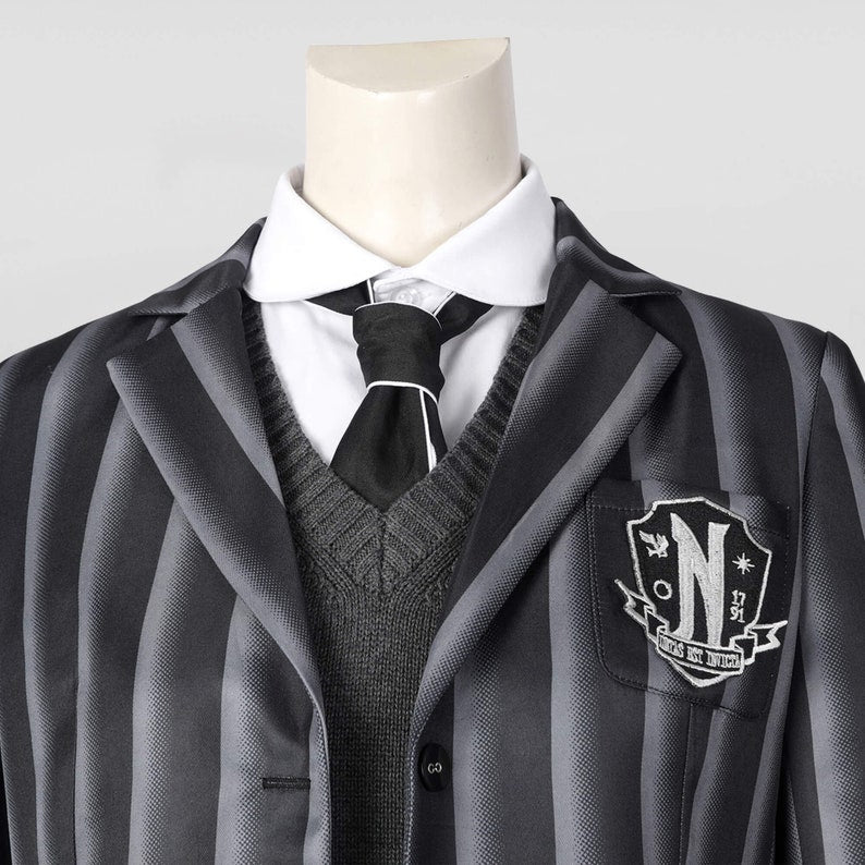 The Addams Family Wednesday Addams Costume Cosplay Nevermore School Uniform Suit Women&#39;s Outfit