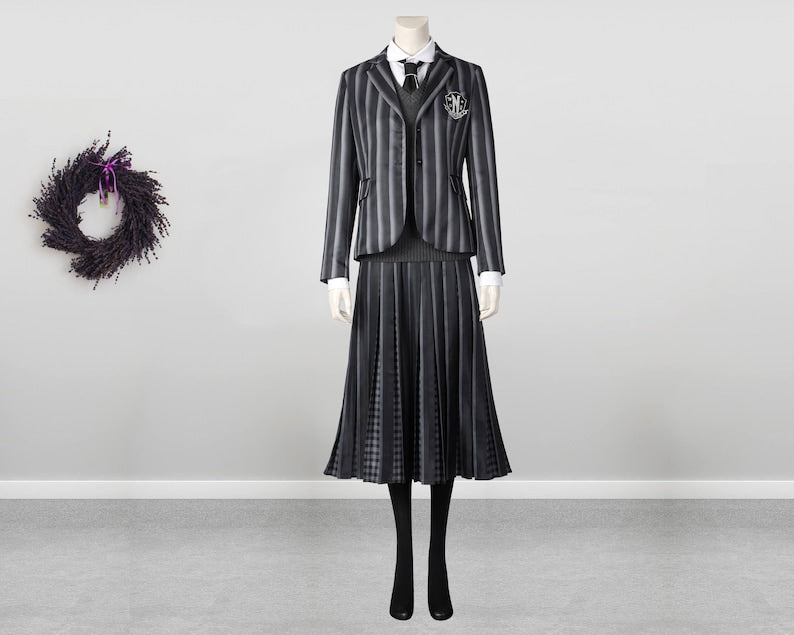The Addams Family Wednesday Addams Costume Cosplay Nevermore School Uniform Suit Women&#39;s Outfit