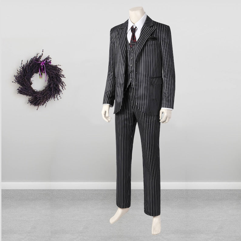 The Addams Family Gomez Addams Costume Cosplay Suit Halloween Men&#39;s Outfit
