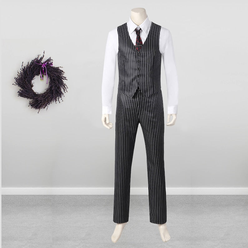 The Addams Family Gomez Addams Costume Cosplay Suit Halloween Men&#39;s Outfit