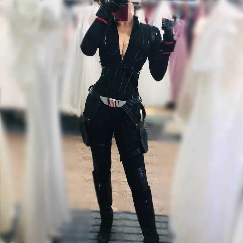 Black Widow Black Uniform Costume Cosplay Avengers 4 Endgame Natasha Romanoff Black Suit Halloween Cosplay Party Suit
