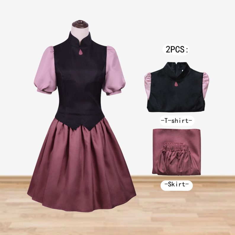 Owl House Amity Cosplay Dress Suit, Amity Blight Dress Owl House Halloween Costume Christmas Uniform Outfit