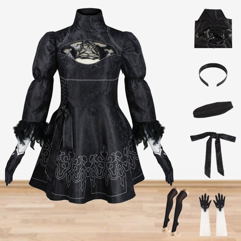 2B Cosplay NieR Automata YoRHa Cosplay Suit Anime Outfit for Women and Men Halloween Costume