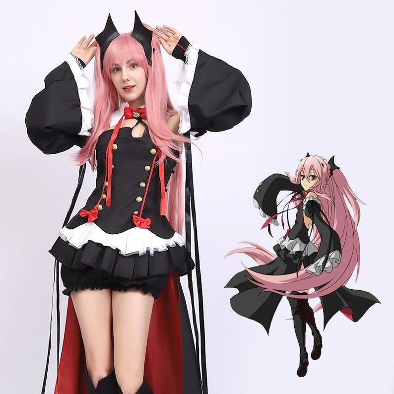 The Seraph of The End Anime, Krulu Fei Niang Micah Cosplay, Krulu Cosplay Costume, Halloween Vampire Cosplay
