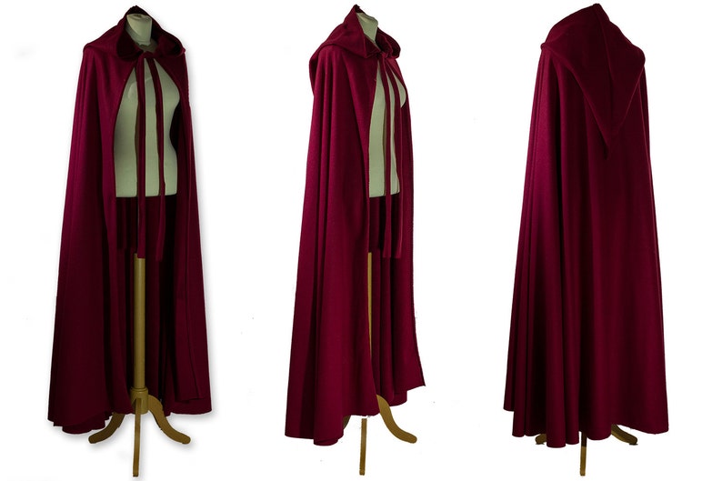 Medieval Cape with Hood, Hooded Medieval Cape, Renaissance Cape, Bridal Cape, Bridal Cloak, Halloween, Viking Cape, Celtic Cape, Onesize