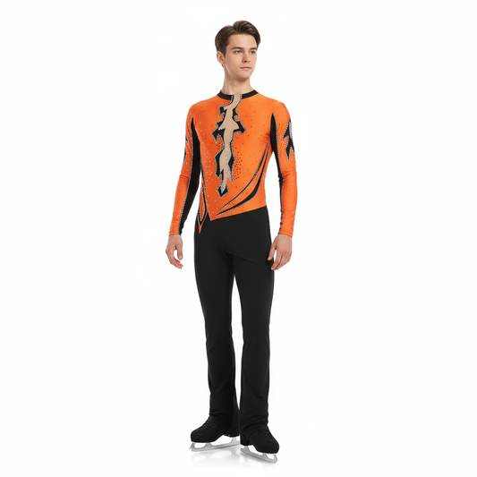 Figure Skating Training Pants Nylon Spandex Girls Women Side Stripe