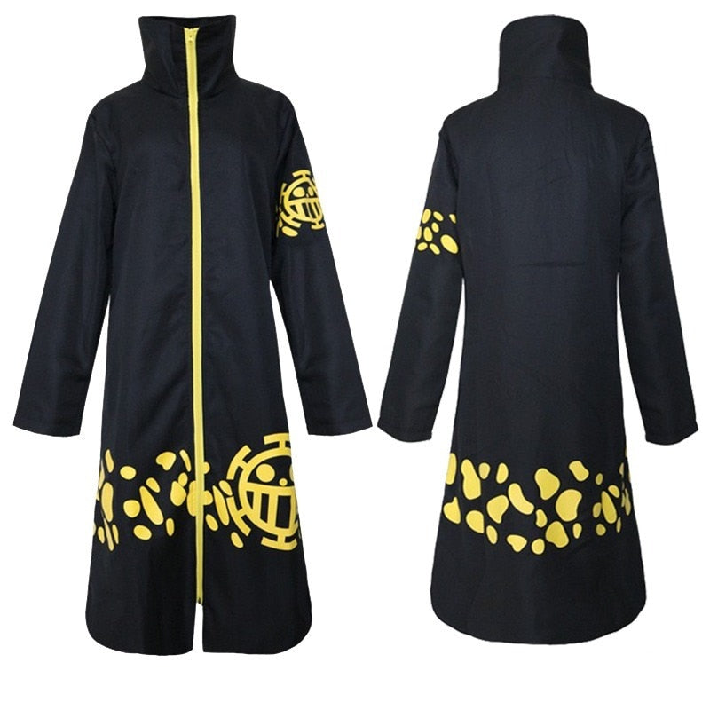 Anime  Cosplay Costumes Trafalgar D Water Law Black Cloak Adult Halloween Party Performance Coat Windbreaker Jacket