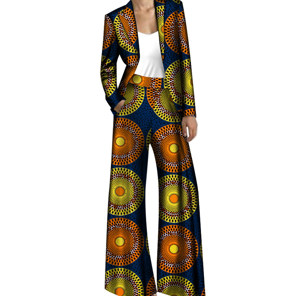 Ethnic Cerecloth Women&#39;s Tailored Suit Cotton Ankara Batik Ethnic Costume