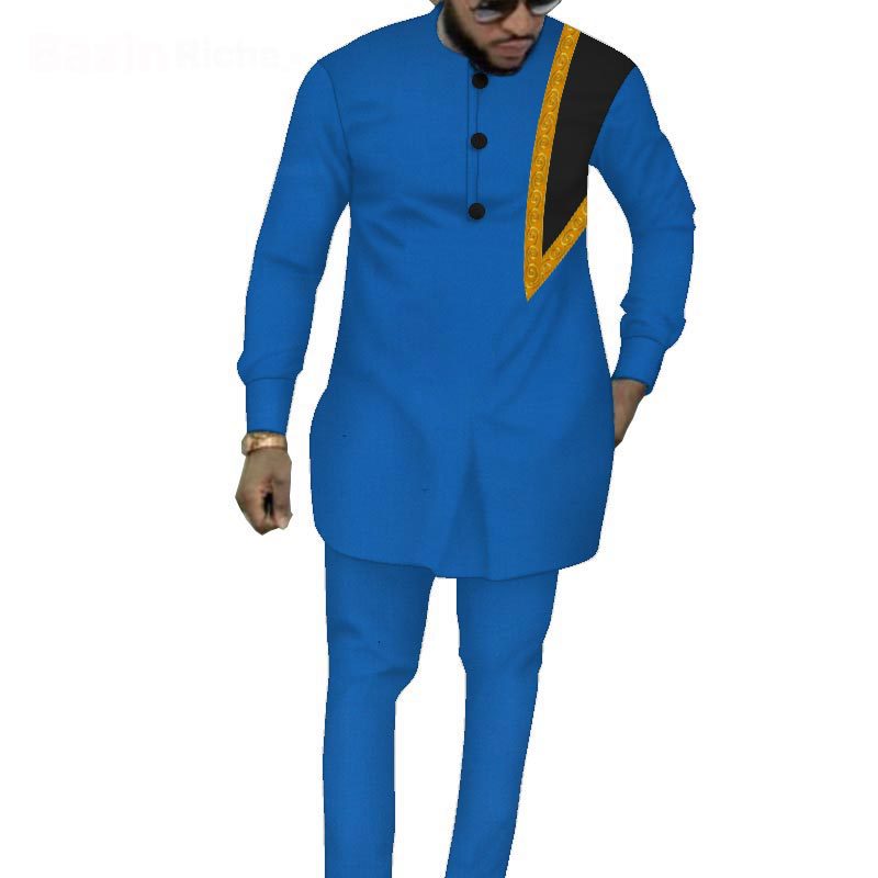 Ethnic Men&#39;s Suit Solid Color Men&#39;s Top Pants Suit