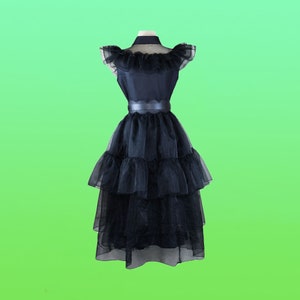 Wednesday Addams Costumes Gothic Cosplay Dress for Women Halloween Costume Party Dress