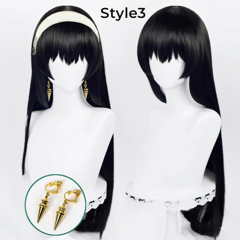 Women Cosplay Wig, Long Black Wig, Anime Cos Wig