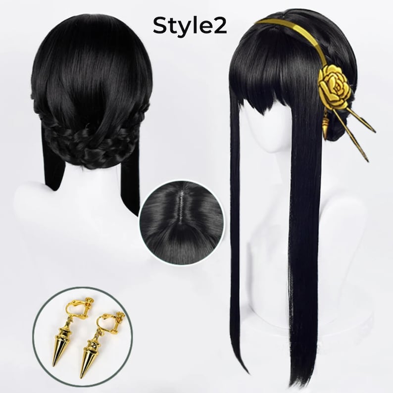 Women Cosplay Wig, Long Black Wig, Anime Cos Wig