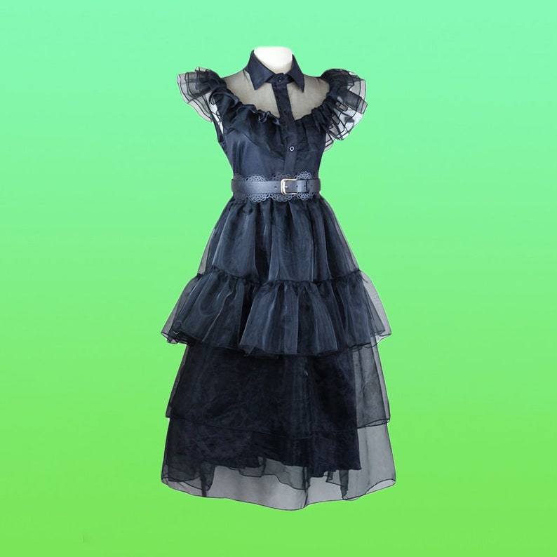 Wednesday Addams Costumes Gothic Cosplay Dress for Women Halloween Costume Party Dress