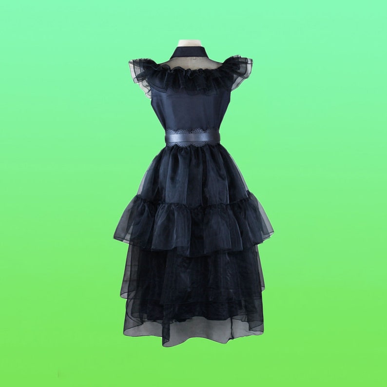 Wednesday Addams Costumes Gothic Cosplay Dress for Women Halloween Costume Party Dress